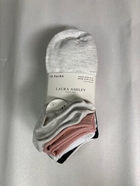 New Laura Ashley Socks Women’s 10 Pair Multicolor No Show Socks Casual Active